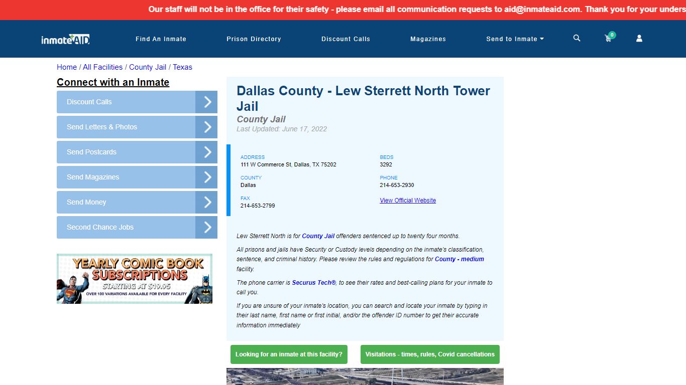 Dallas County - Lew Sterrett North Tower Jail - Inmate ...